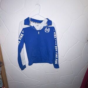 PINK Victoria's Secret Blue and White Sweater